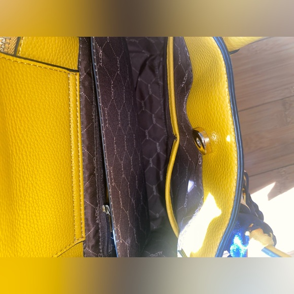 Aldo Small Mustard Yellow Satchel Crossbody Bag - Picture 7 of 8